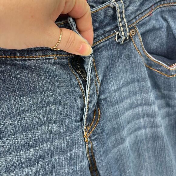 Sasson Womens Vintage Jeans Stretch Flap Pocket Tapered Leg Medium Wash Blue 10 - Picture 10 of 13